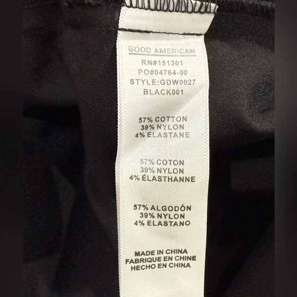 GOOD AMERICAN Black Stretch Cotton Poplin Shirt-Dress Long Sleeve XL Size 4 - Picture 9 of 10